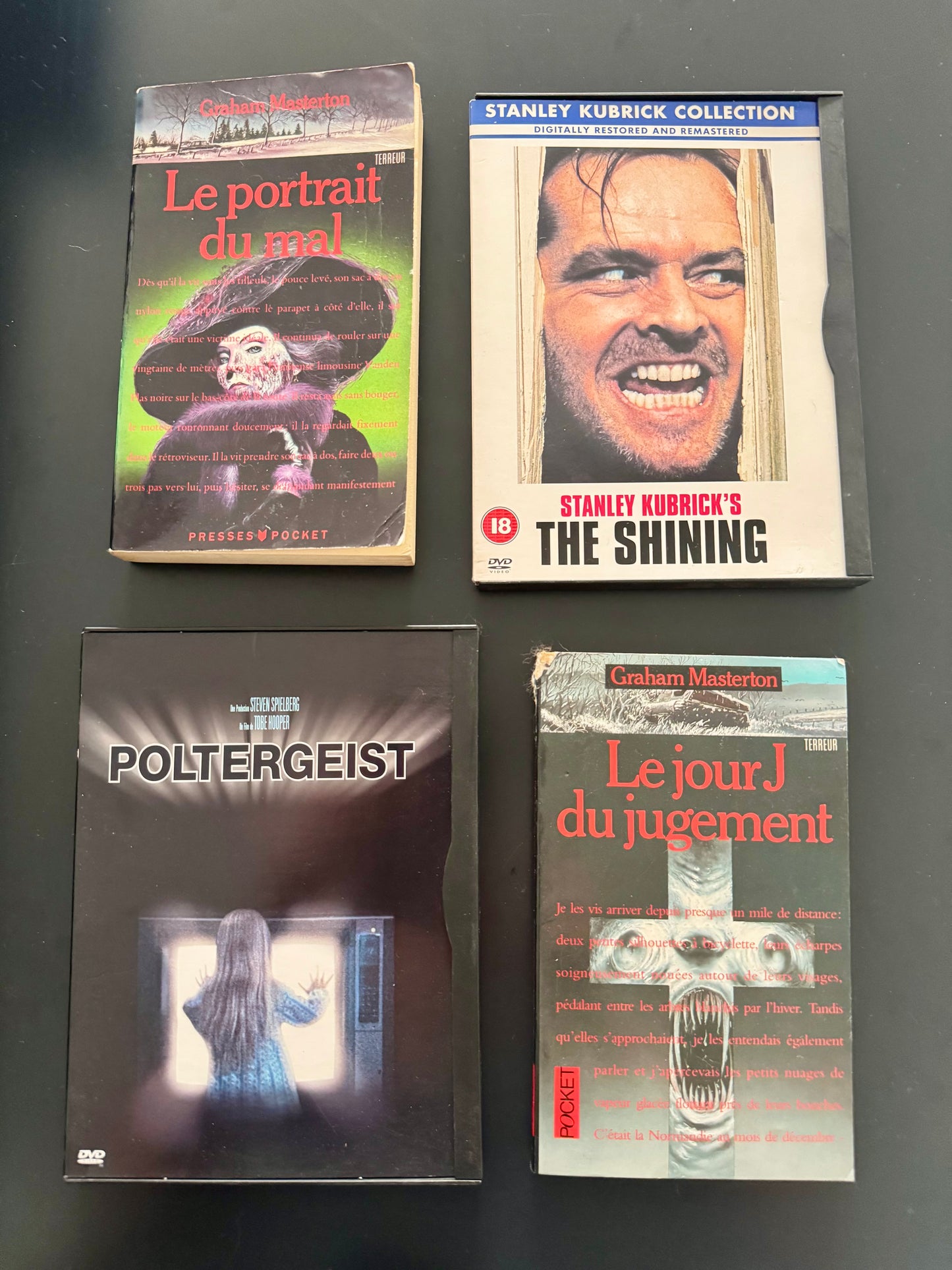 Lot Horreur – 2 DVD cultes + 2 romans (Kubrick / Poltergeist / Masterton)
