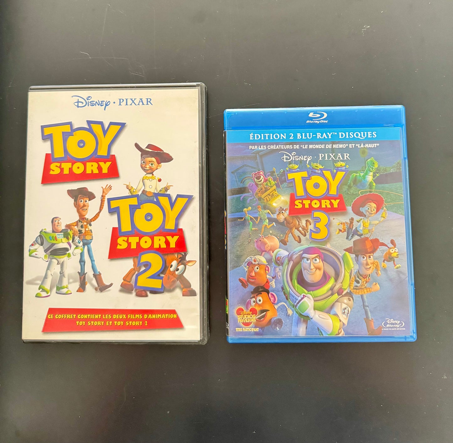 Lot Disney·Pixar – Toy Story 1 & 2 (DVD coffret) + Toy Story 3 (Blu-ray 2 disques)
