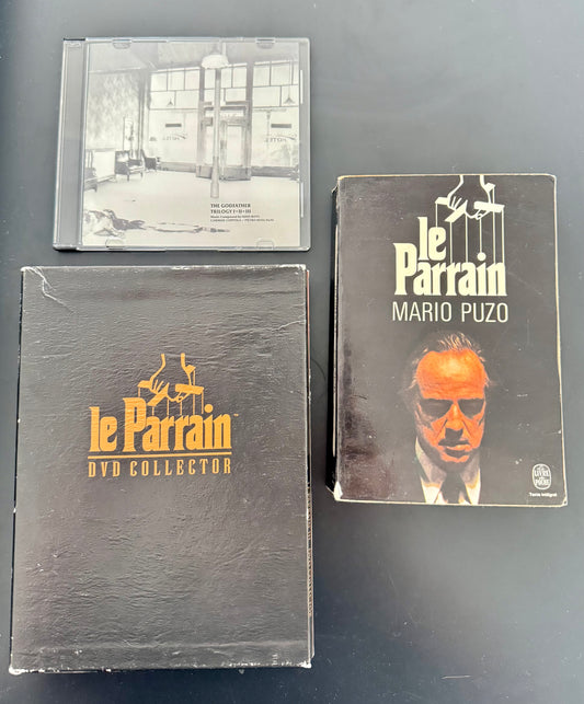 Pack Le Parrain — Coffret DVD Collector (FR) + BO The Godfather Trilogy (CD) + Roman de Mario Puzo (FR)